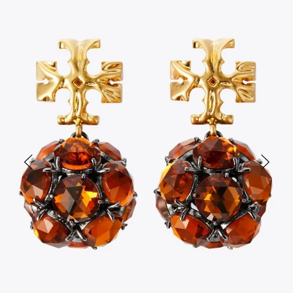 **** SOLD **** Tory Burch Roxanne Small Drop Earrings - Picture 2 of 8
